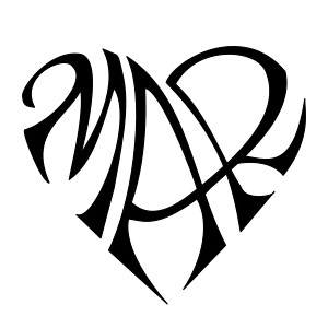 M+A+R heart tattoo