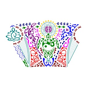 Modern Polynesian mindfulness band tattoo