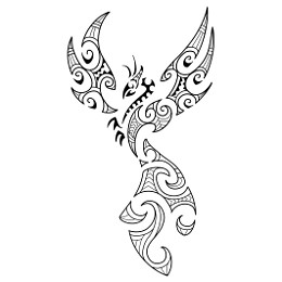 Maori style phoenix tattoo photo