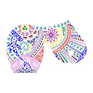 Polynesian balance shoulder and pec tattoo