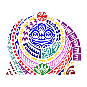 Polynesian tiki protection half sleeve
tattoo