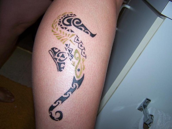 Anna - Polynesian seahorse tattoo photo