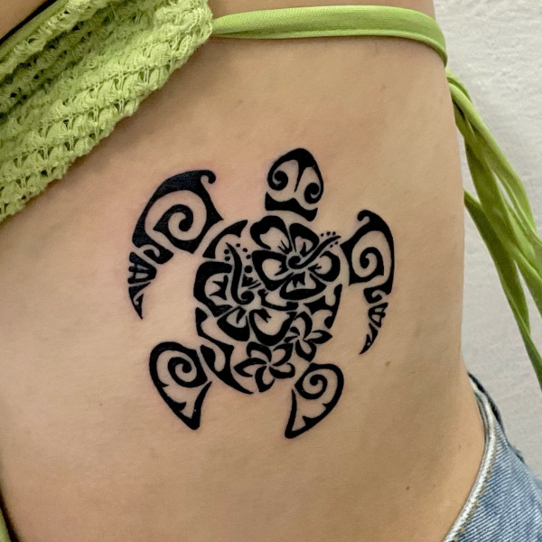 Guest - flowers turtle tattoo photo